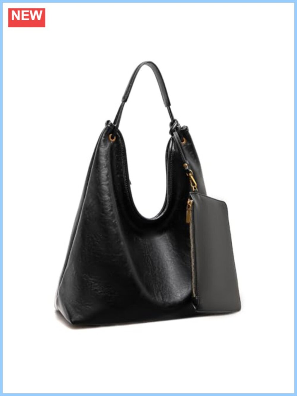 Oversized Slouchy Leather Hobo Bag Large Crossbody Tote Zipper Women